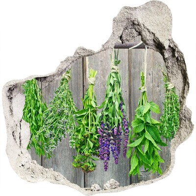 3D muursticker effect gat in de muur Kruidentuin achter de muur