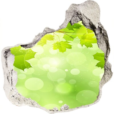 Zelfklevende muursticker 3D gat Een groene oase te midden van de bladeren