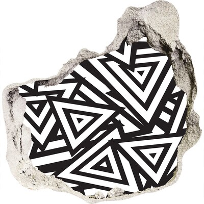 Zelfklevende muursticker 3D gat Abstracte geometrische patronen