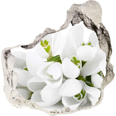 3D wandsticker gat in de muur Bloemen in beton