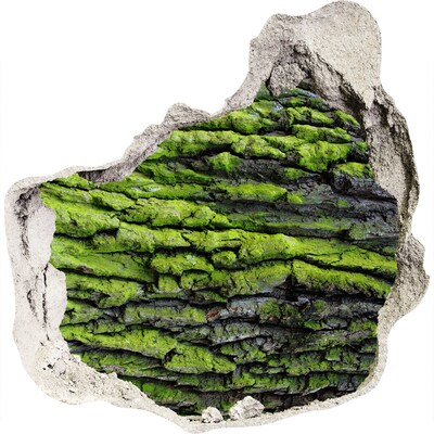 Zelfklevende muursticker 3D gat Groene steen in het gat