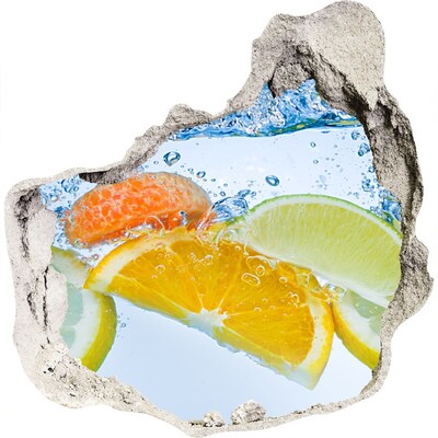 3D muursticker effect gat in de muur Een verfrissend fruitig shotje