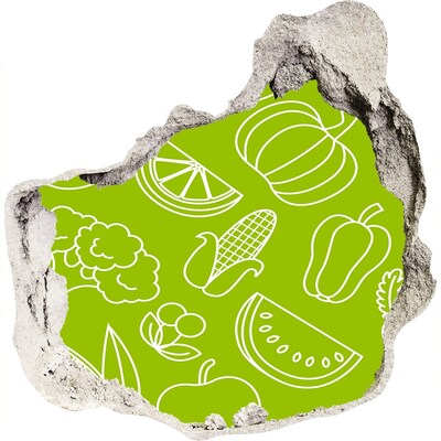Zelfklevende muursticker 3D gat Een fruitparadijs in een verborgen pareltje.