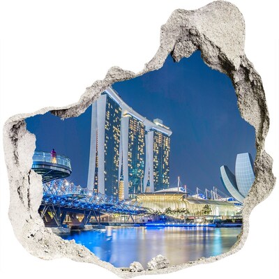 3D wandsticker gat in de muur Moderne architectuur in Singapore