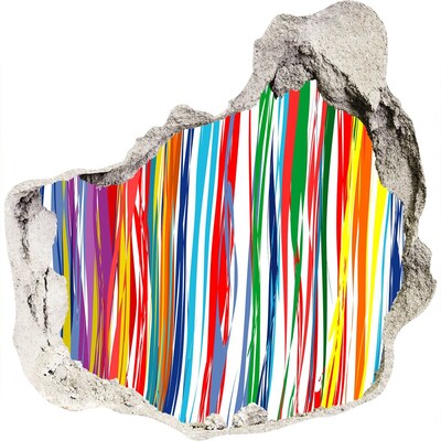 3D wandsticker gat in de muur Een kleurrijke explosie van creativiteit