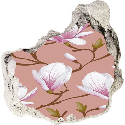 Zelfklevende muursticker 3D gat Bloemenmotief op de muur