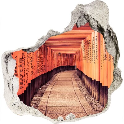 Zelfklevende muursticker 3D gat Fushimi Inari-heiligdom