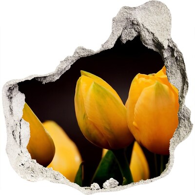 Zelfklevende muursticker 3D gat Bloemen in een gat in de muur