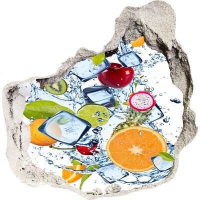 Zelfklevende muursticker 3D gat Fruitige ijswaterval