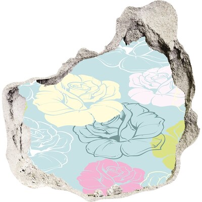3D wandsticker gat in de muur Hole in the Wall Bloemenmuurschildering