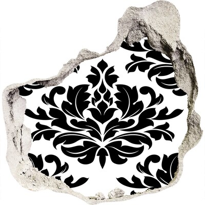 3D muursticker effect gat in de muur Barokstijl patroon