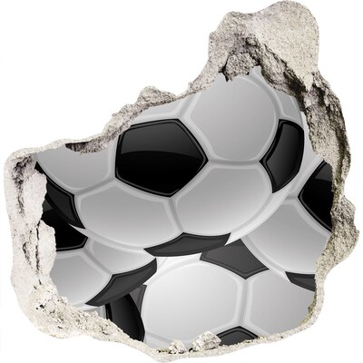 3D wandsticker gat in de muur Voetbalillusie op de muur