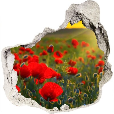 Zelfklevende muursticker 3D gat Een verborgen bloemenparadijs