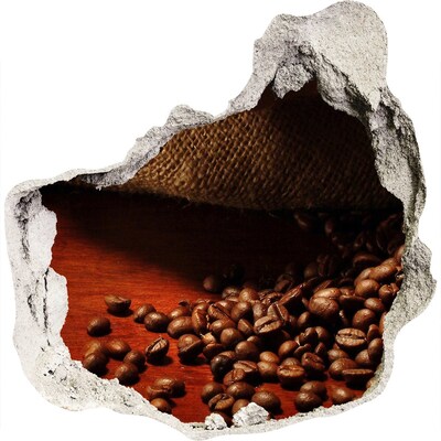 Zelfklevende muursticker 3D gat Koffie in een vervallen muur