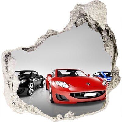 Zelfklevende muursticker 3D gat Racedromen