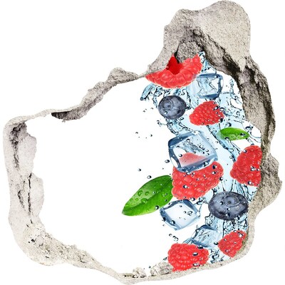 Zelfklevende muursticker 3D gat Fruitcocktail met ijs