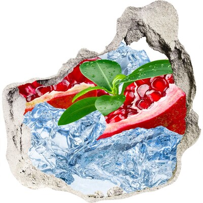3D muursticker effect gat in de muur Fruitige Oase met IJs