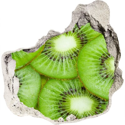 Zelfklevende muursticker 3D gat Kiwi in beton