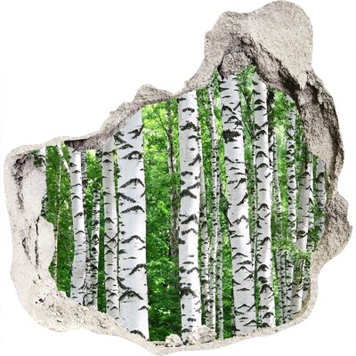3D wandsticker gat in de muur Een verborgen oase in het bos