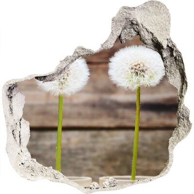 Zelfklevende muursticker 3D gat Paardenbloemen in ruïnes