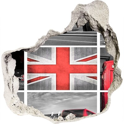 3D wandsticker gat in de muur Het Britse landschap in een gat in de muur