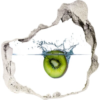 Zelfklevende muursticker 3D gat Kiwi in het water