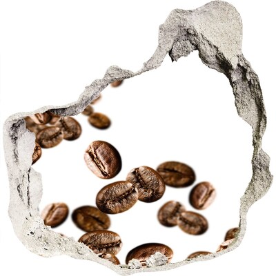 3D wandsticker gat in de muur Koffie in de lucht