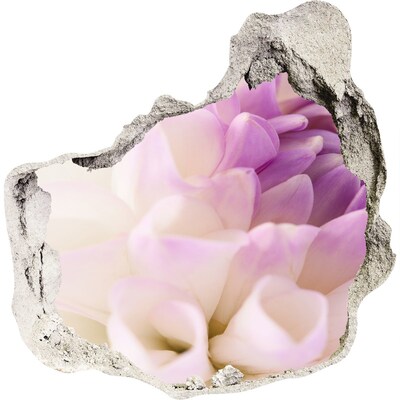 3D muursticker effect gat in de muur Bloemenillusie in beton