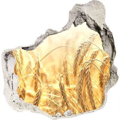 3D wandsticker gat in de muur Gouden tarwevelden