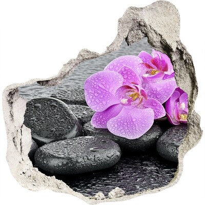 Zelfklevende muursticker 3D gat Bloemenspa-oase
