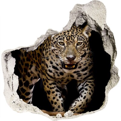 Zelfklevende muursticker 3D gat Tijger in de jungle