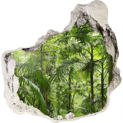 Zelfklevende muursticker 3D gat Tropische jungle achter de muur