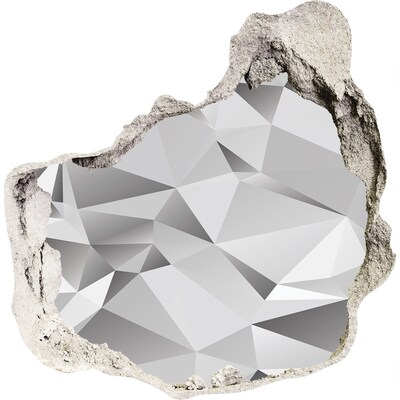 3D muursticker effect gat in de muur Sprankelende diamanten schat