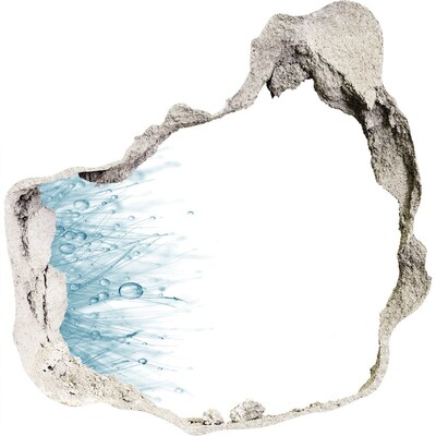 Zelfklevende muursticker 3D gat Water in het gat in de muur