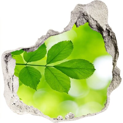 3D muursticker effect gat in de muur Een groene oase in beton.