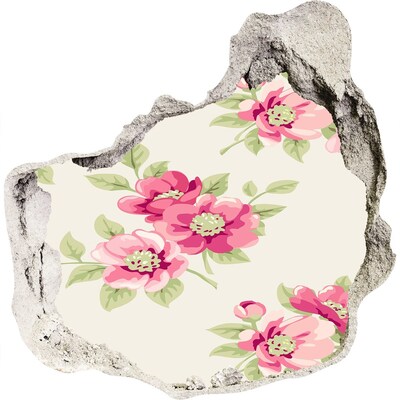 Zelfklevende muursticker 3D gat Bloemenoase