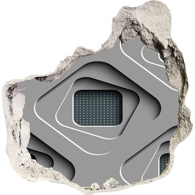 3D muursticker effect gat in de muur Modern ontwerp in beton
