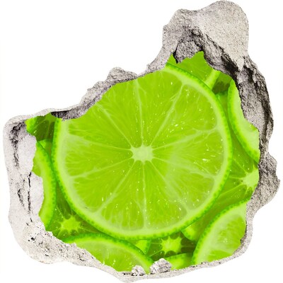 3D muursticker effect gat in de muur Juicy Lime in a Hole in the Wall