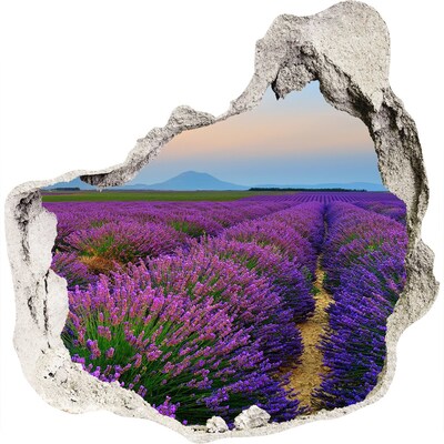 Zelfklevende muursticker 3D gat Lavendelvelden in de zon