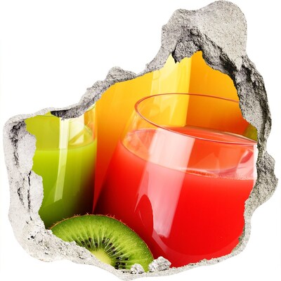 Zelfklevende muursticker 3D gat Verfrissende cocktails in de tropen