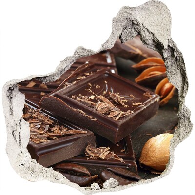 3D muursticker effect gat in de muur Chocoladegenot