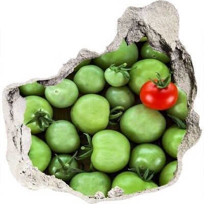 3D wandsticker gat in de muur Fruit in beton