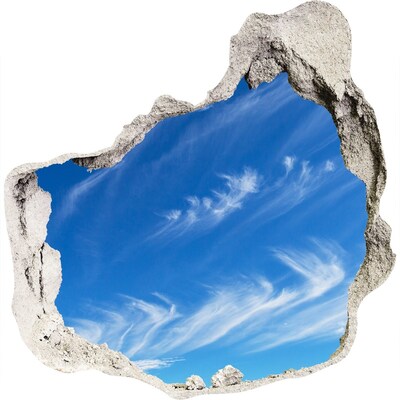 Zelfklevende muursticker 3D gat Hemel met wolken