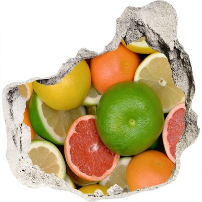 Zelfklevende muursticker 3D gat Fruitparadijs achter de muur