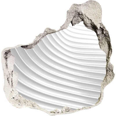 Zelfklevende muursticker 3D gat Een gebroken muur met uitzicht op golvende lijnen.