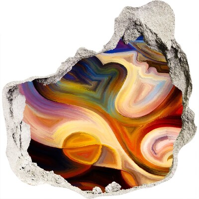 Zelfklevende muursticker 3D gat Kleurrijk abstract landschap