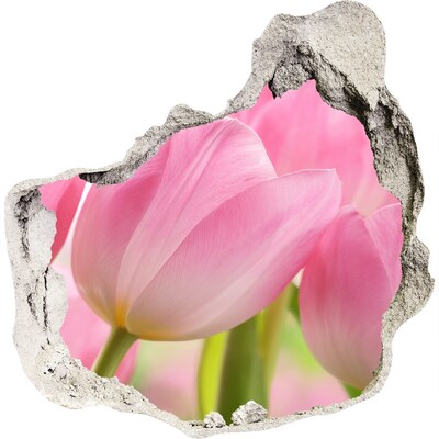 Zelfklevende muursticker 3D gat Een bloemendroom achter de muur