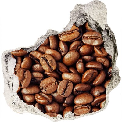 3D muursticker effect gat in de muur Koffie in een klein, onopvallend tentje.
