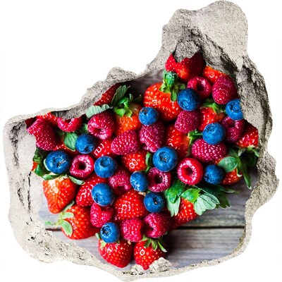 3D muursticker effect gat in de muur Fruitparadijs