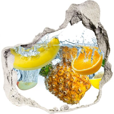 Zelfklevende muursticker 3D gat Fruitwaterval van beton